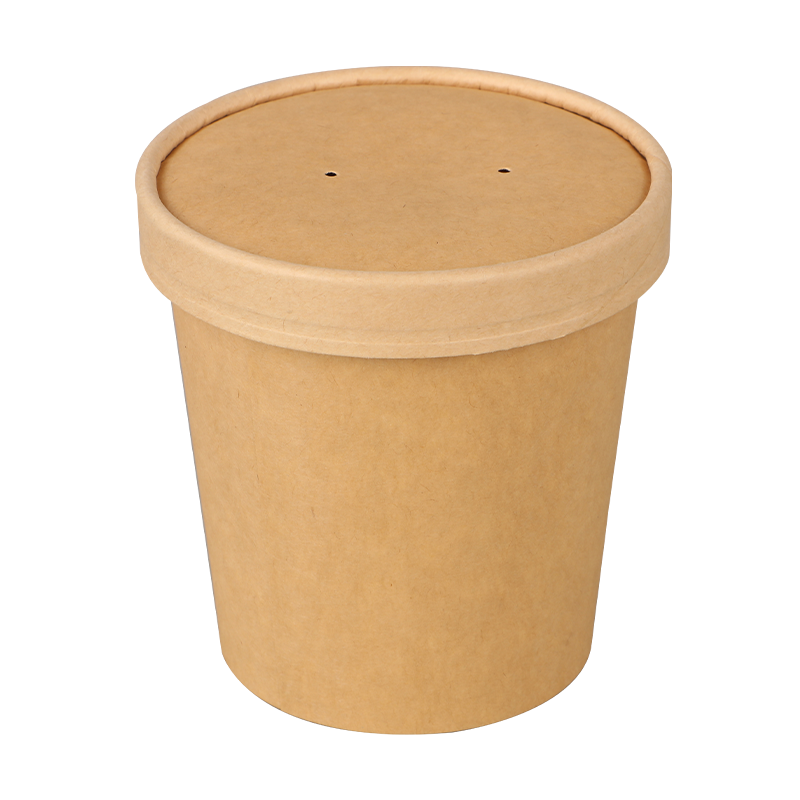 Cupă pentru supă de hârtie cu margini rulate de 12 oz