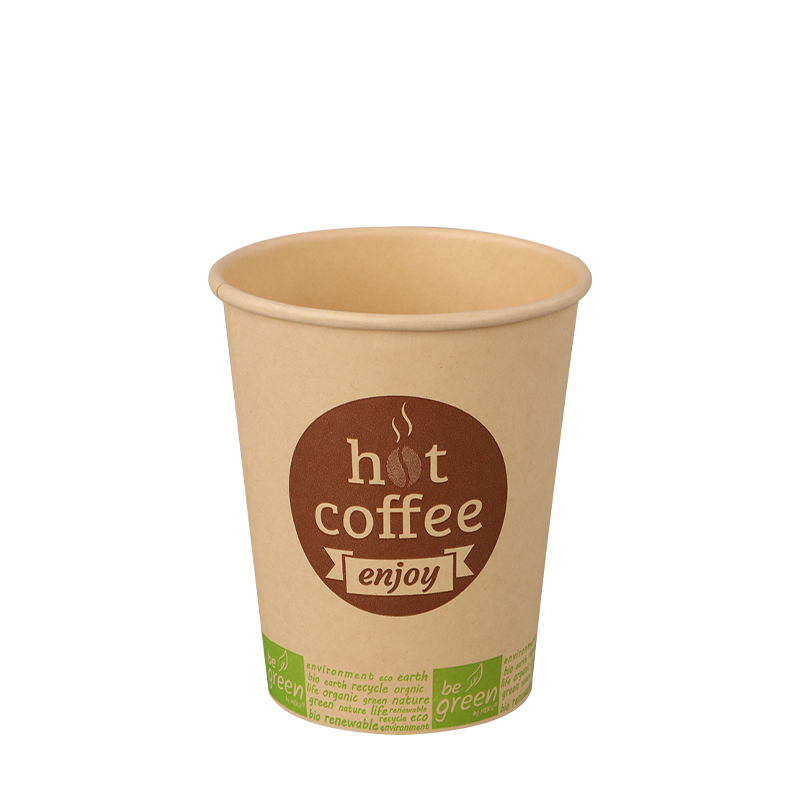 Pahar cu hârtie de perete individual kraft natural de 8 oz